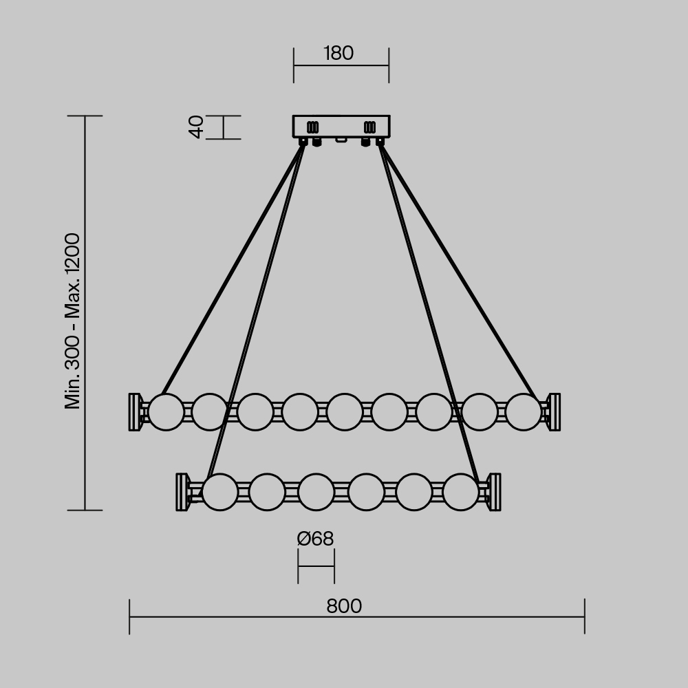 Freya LED Collar Подвесной светильник цвет: черный FR6180PL-L70B