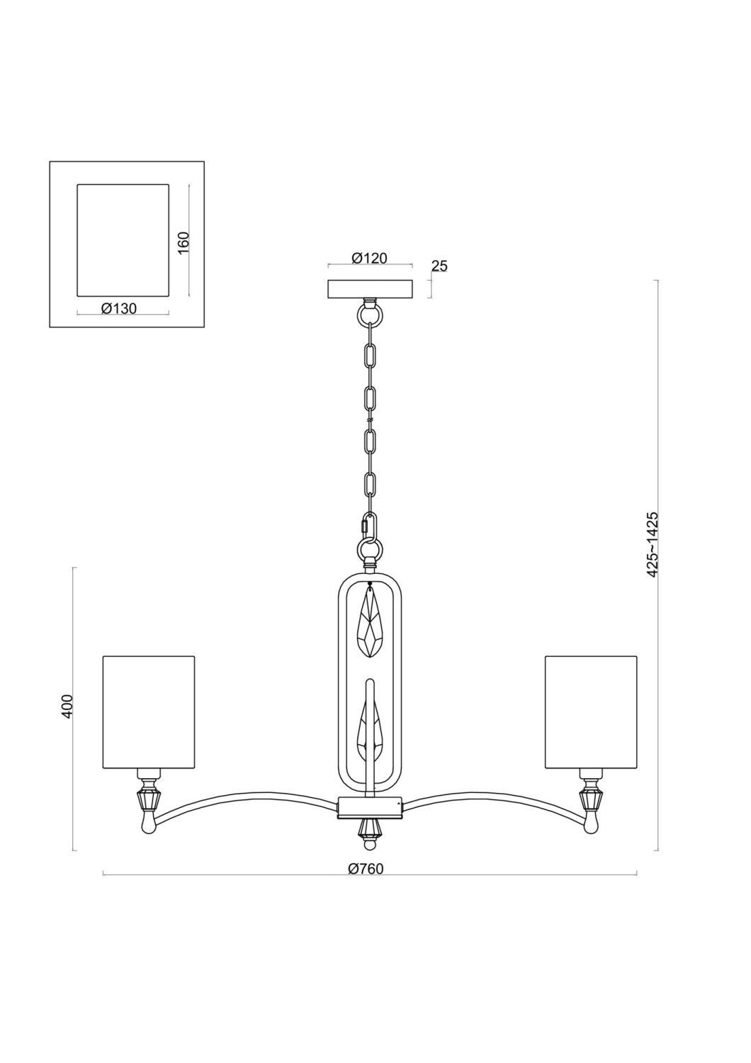 Freya Crystal Riverside Подвесной светильник цвет: латунь FR1007PL-07BS