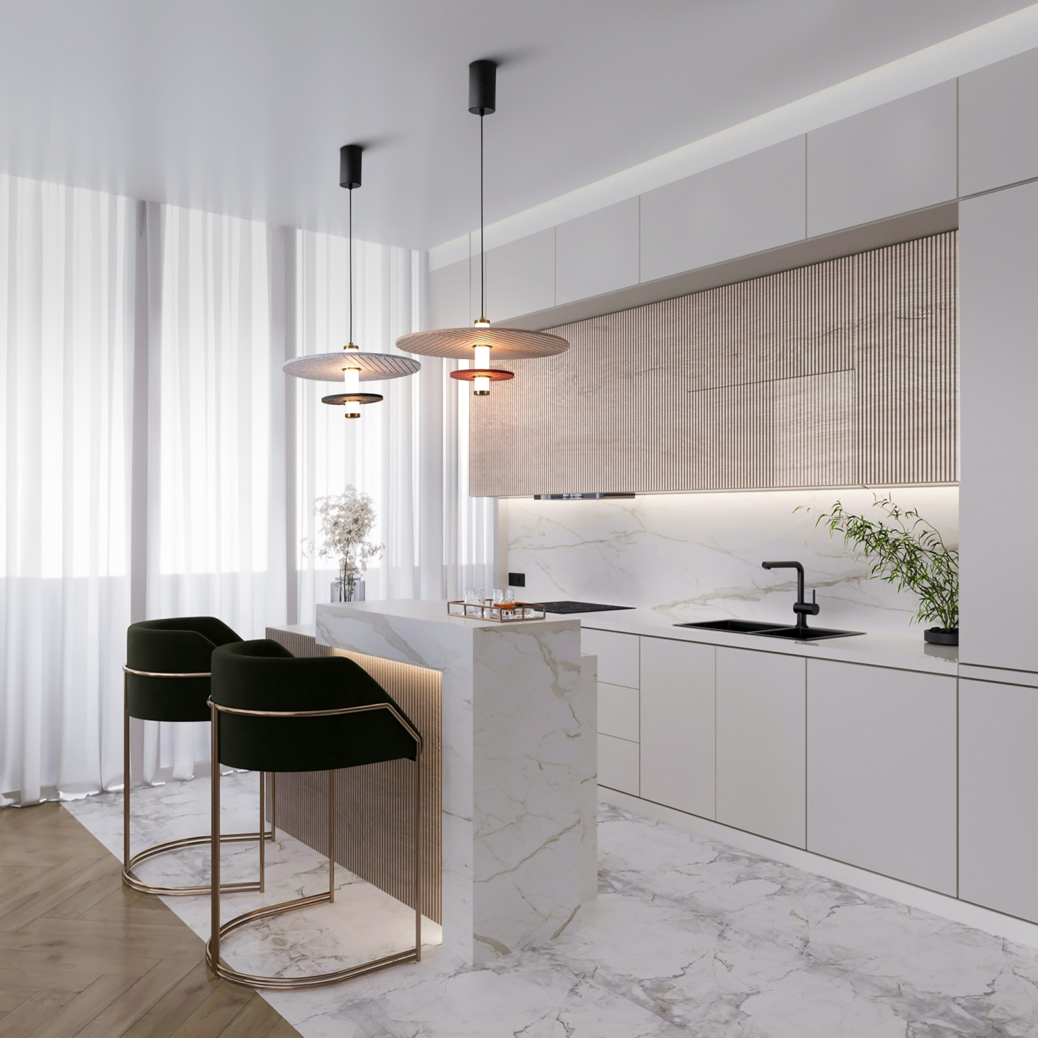 Freya Modern Acoustic Подвесной светильник цвет: черный FR5494PL-L9GR