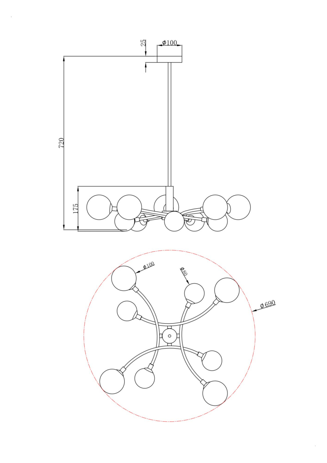 Freya Modern Bethany Люстра цвет: латунь FR5116PL-08BS