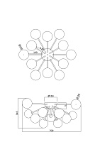 Freya Modern Alexis Потолочный светильник цвет: матовое золото FR5120CL-12G