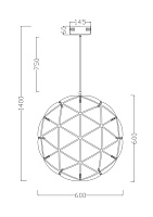Freya Modern Amber Подвесной светильник цвет: хром FR5099PL-L45CH