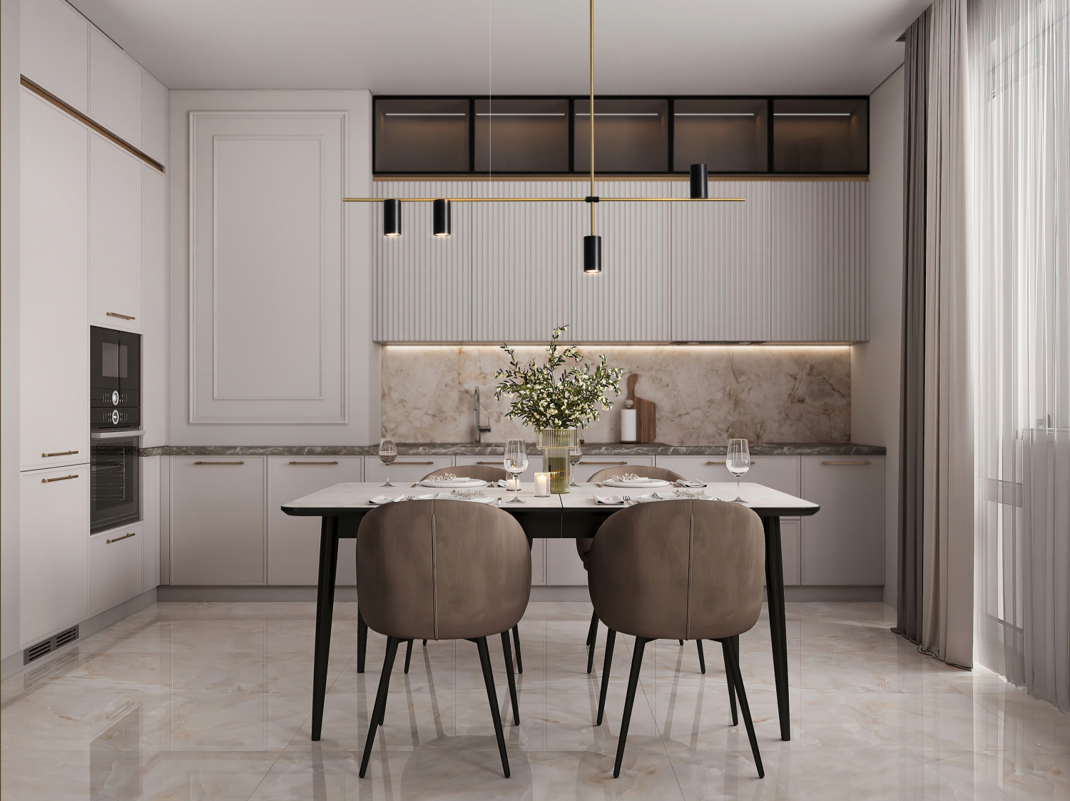 Freya Modern Enzo Подвесной светильник цвет: черный и латунь FR5201PL-04B