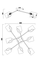 Freya Modern Isabella Потолочный светильник цвет: матовое золото FR5095CL-08G