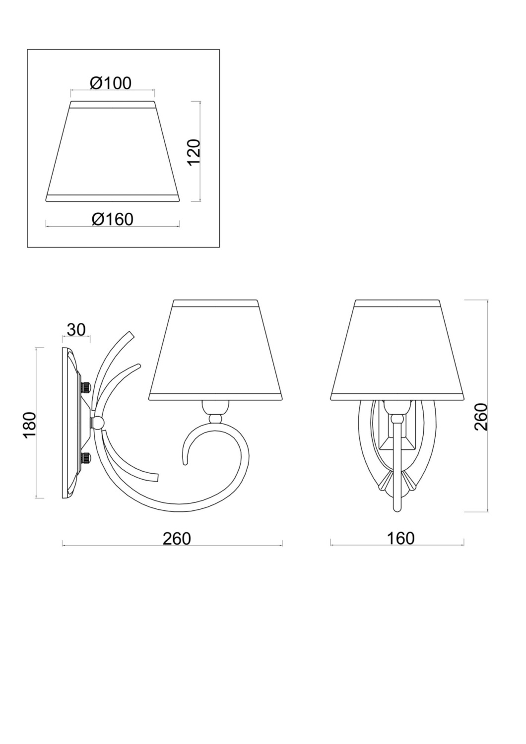 Freya Classic Gisela Настенный светильник (бра) цвет: матовое золото FR2013WL-01G