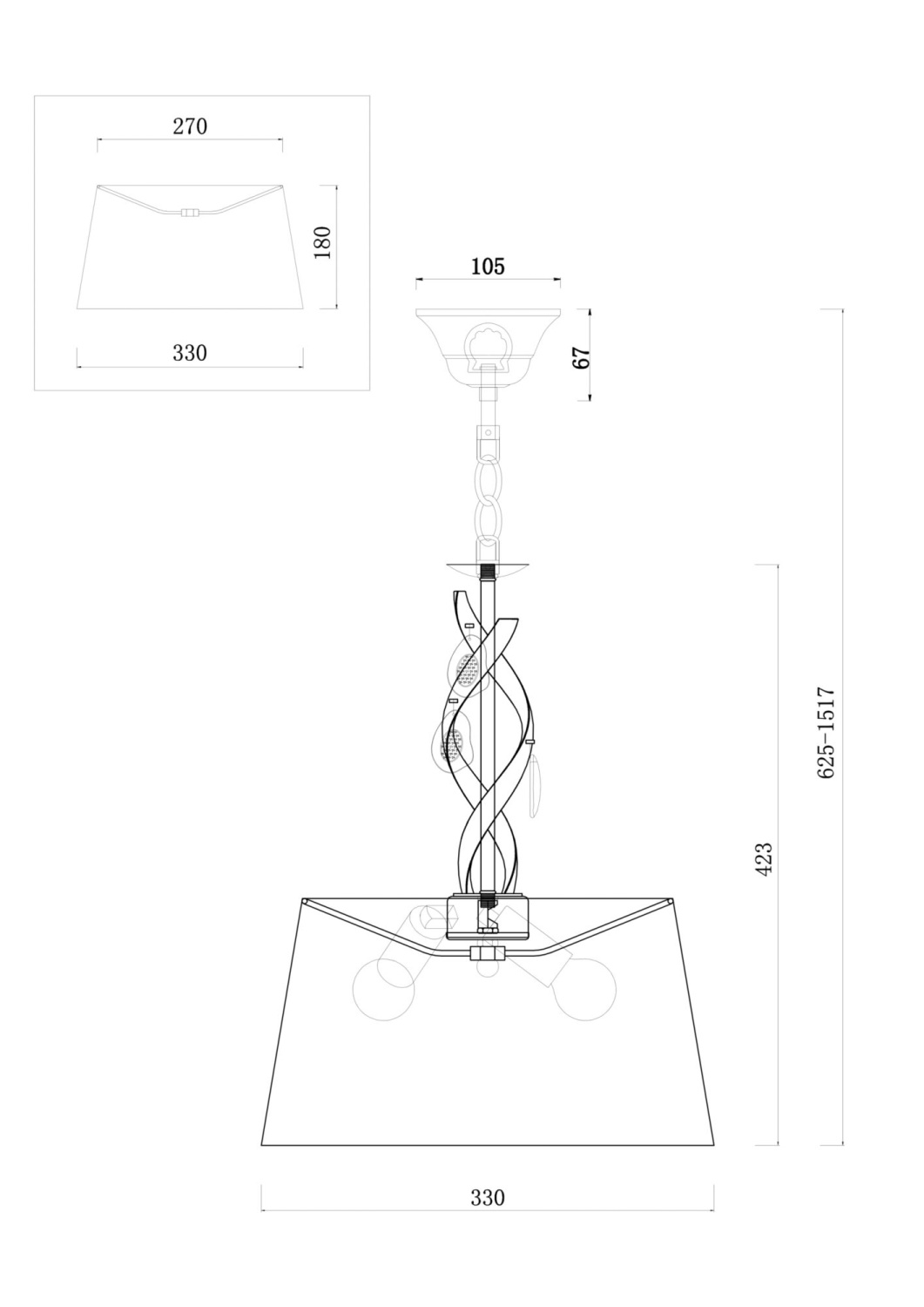 Freya Classic Monique Подвесной светильник цвет: матовое золото FR2001PL-03G