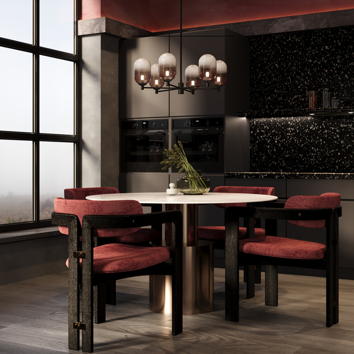 Freya Crystal Tesse Подвесной светильник цвет: черный FR1011PL-06B