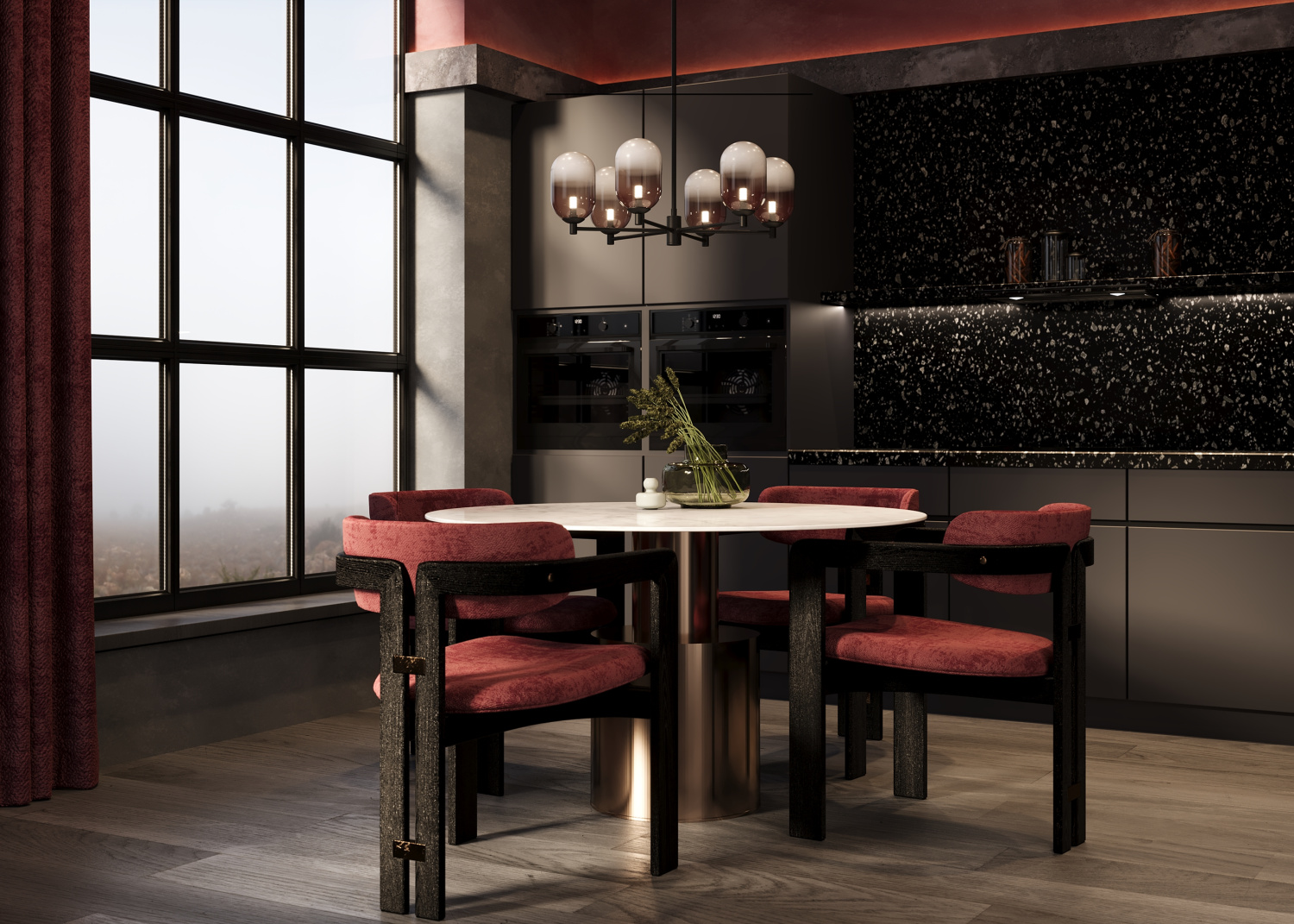 Freya Crystal Tesse Подвесной светильник цвет: черный FR1011PL-06B