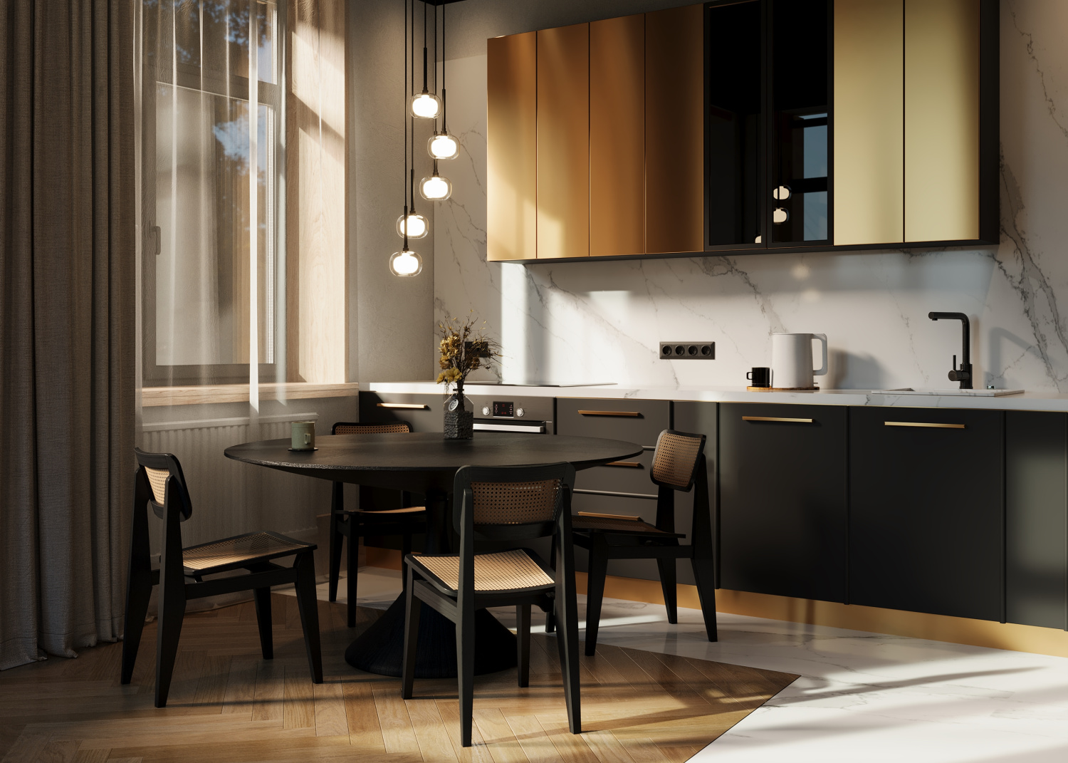 Freya Modern Shimmer Подвесной светильник цвет: черный FR5435PL-05B1