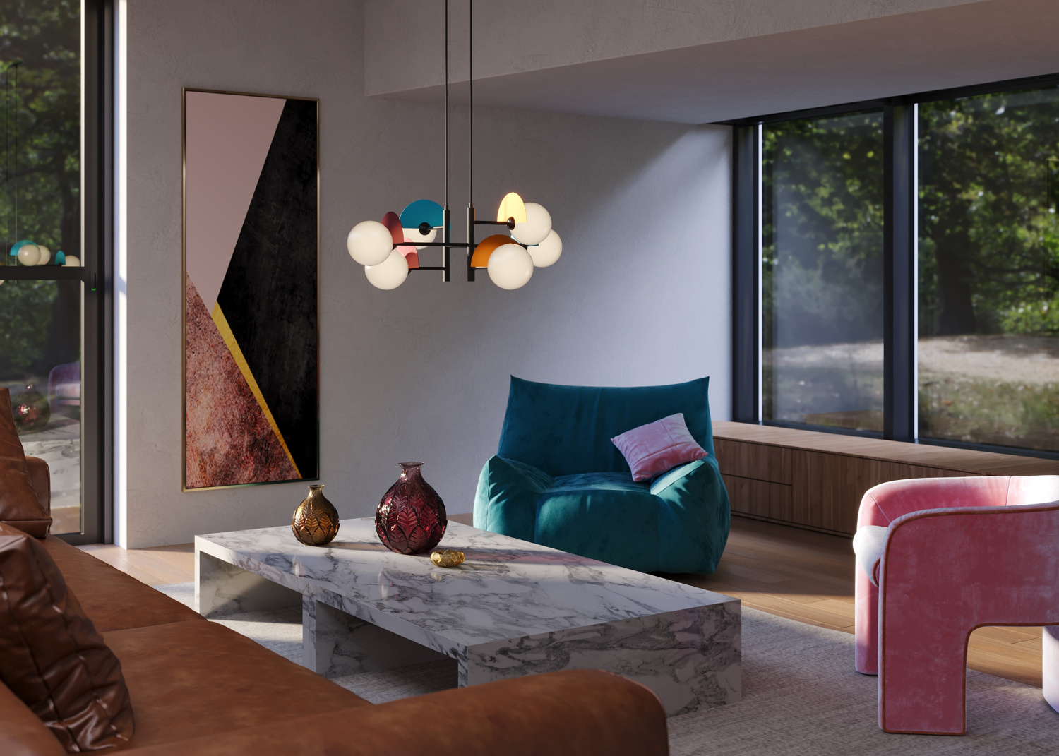 Freya Modern Sepia Подвесной светильник цвет: черный FR5391PL-06CFL