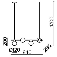 Freya Modern Gatsby Подвесной светильник цвет: черный FR5232PL-04B