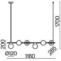 Freya Modern Gatsby Подвесной светильник цвет: черный FR5232PL-06B