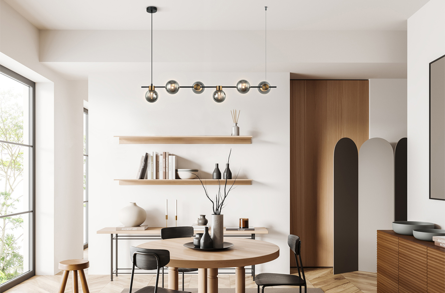 Freya Modern Gatsby Подвесной светильник цвет: черный FR5232PL-06B1