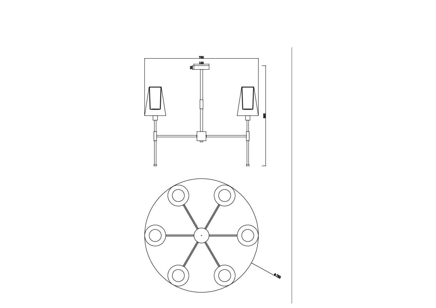 Freya Modern Tida Люстра цвет: черный и латунь FR5196PL-06BBS