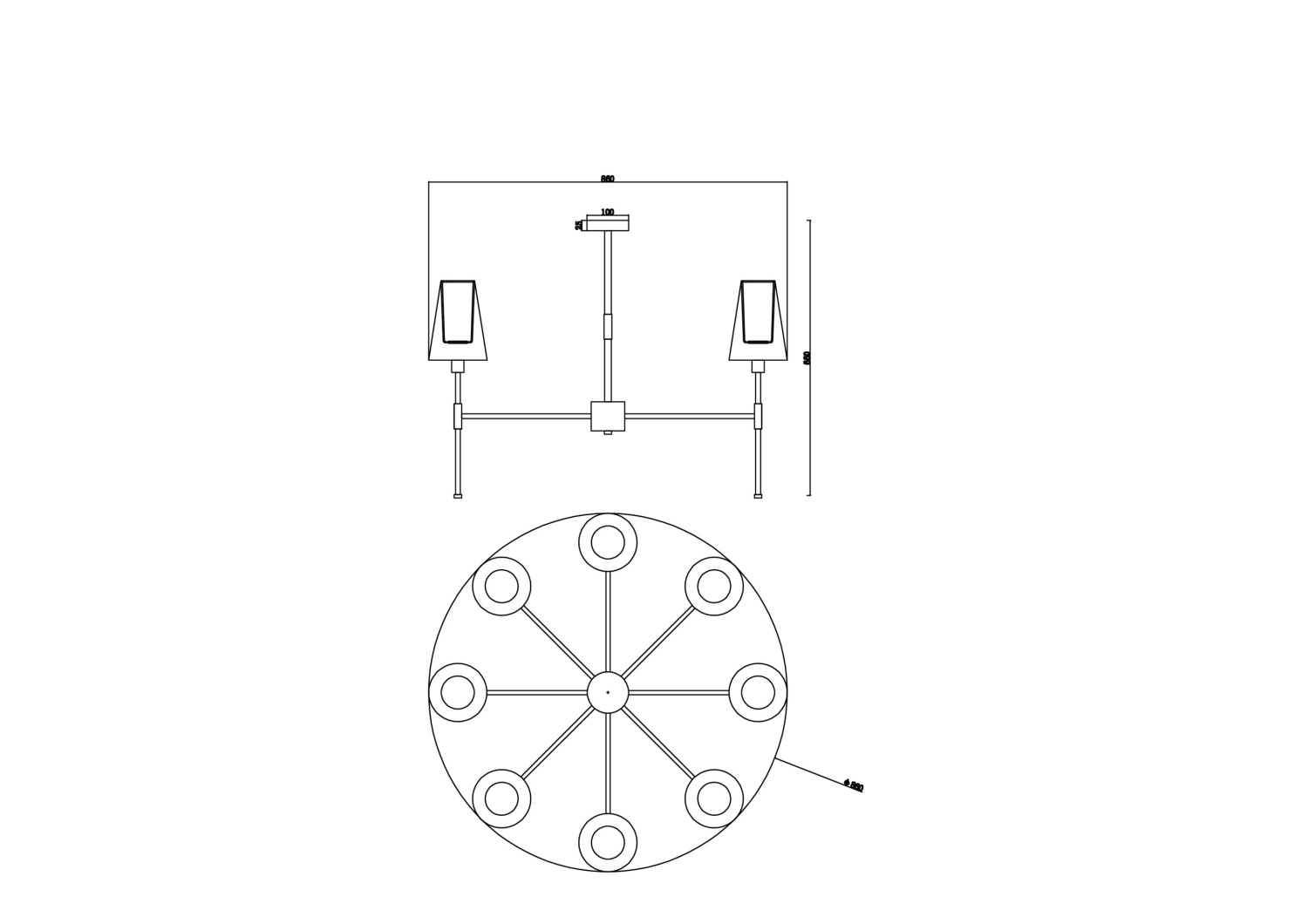 Freya Modern Tida Люстра цвет: хром FR5196PL-08CH