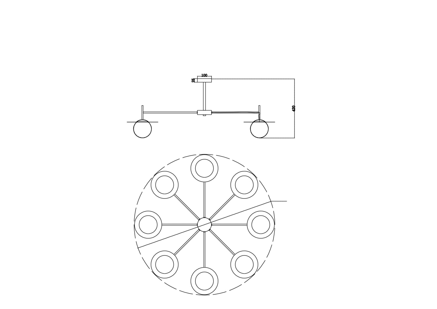 Freya Modern Camelia Подвесной светильник цвет: латунь FR5202PL-08BS