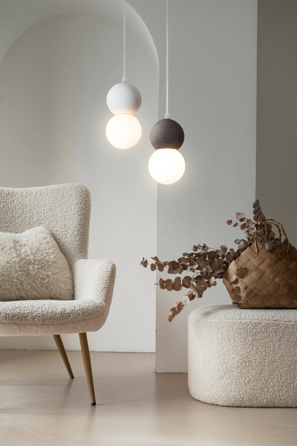 Freya Modern Concrete Подвесной светильник цвет: белый FR5484PL-01W1