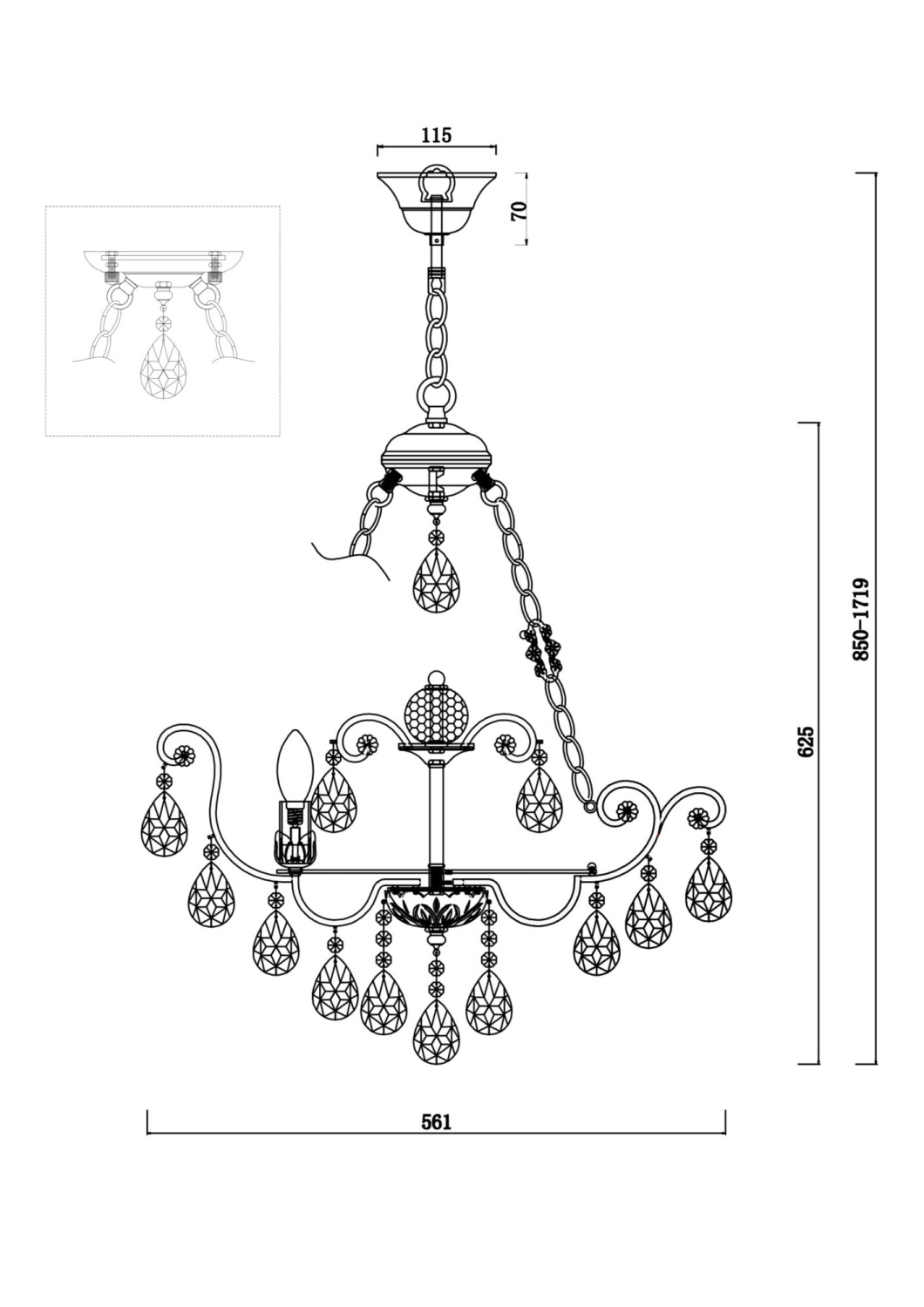 Freya Crystal Veronica Люстра цвет: белый с золотом FR1002PL-06WG