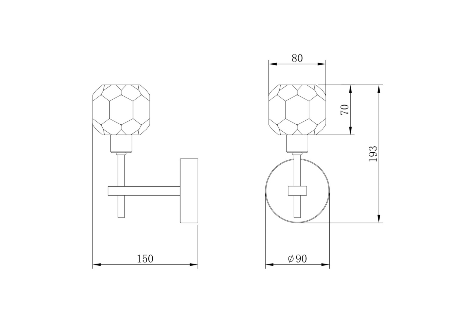 Freya Crystal Grace Настенный светильник (бра) цвет: латунь FR5114WL-01BZ